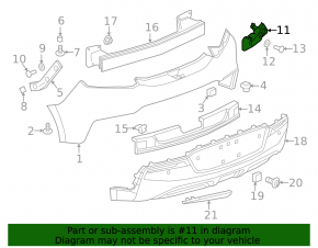 Right rear bumper mount under the Chevrolet Volt 16 headlight - broken mounts