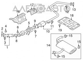 Kia Niro 17-22 HEV rear catalytic converter with heater and tubes