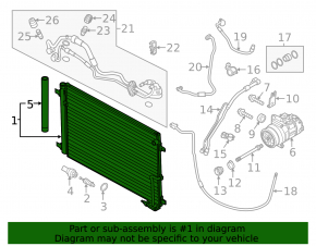 Air conditioning condenser radiator Audi A8 13-18 3.0, 4.0