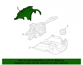Steering column cover Audi Q7 16-19 gray, 2 parts