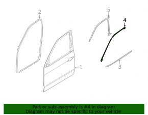 Front left door seal BMW X5 E70 07-13 upper