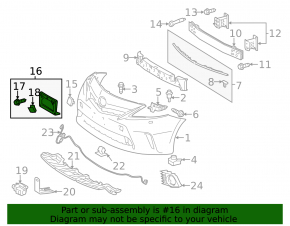 Front Bumper License Plate Frame Toyota Prius V 12-14