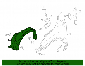 Front right fender liner Mitsubishi Eclipse Cross 18-