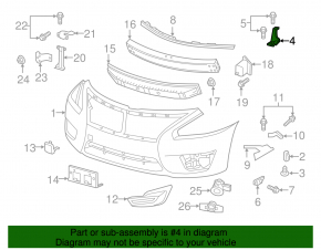 Front bumper bracket left metal Nissan Altima 13-15 prerest