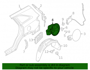 Fuel filler flap housing Kia Sorento 16-20