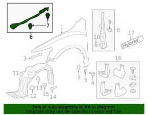 Right hood-to-wing seal for Acura RLX 13-20