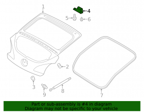 Left tailgate hinge Hyundai Veloster 12-17