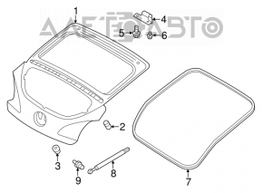 Left tailgate hinge Hyundai Veloster 12-17