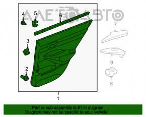 Door trim card rear left Honda Civic 4d 06-09