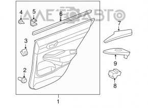 Door trim card rear left Honda Civic 4d 06-09