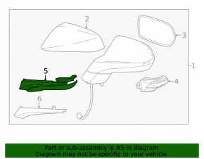 Right side mirror cover for Lexus NX300 NX300h 18-21 (lower) under the camera
