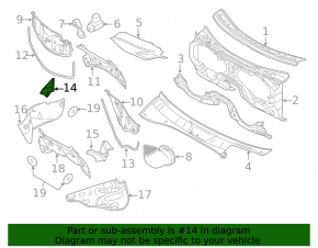 Windscreen wiper seal right Porsche Cayenne 958 11-15