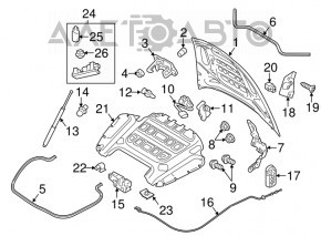 Bonnet shock absorber left Porsche Panamera 10-16