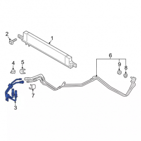 Tubes for cooling radiator oil automatic transmission Ford Mustang mk6 15- 3.7
