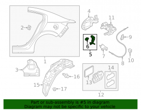 Mazda 6 14-21 Fuel Filler Door Lock Trim