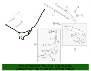 Ford Ecosport windshield washer hose 18-22