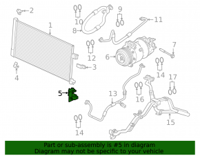 Air conditioner radiator condenser mount lower left Jaguar F-Pace X761 17 - broken latch