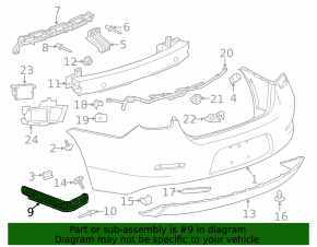 Rear bumper mount left Chevrolet Malibu 13-15