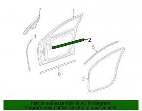 Door-glass molding, central rear left, Mercedes W221