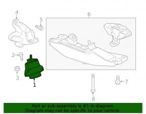 Left engine mount for Chevrolet Camaro 16-23 3.6