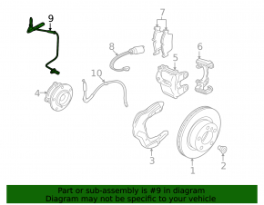 Front left ABS sensor for BMW X1 E84 13-15