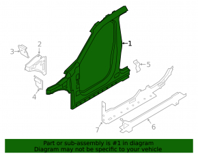 Body pillar central left BMW X1 F48 16-22