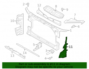 Left radiator deflector Audi A7 16-18 S-line, 3.0