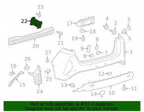 Rear bumper reinforcement fang left Toyota Prius 50 Prime 17-22