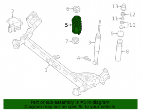 Rear left spring Nissan Sentra 13-15 stiffness white