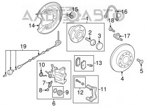 Rear right support VW Golf 15-21