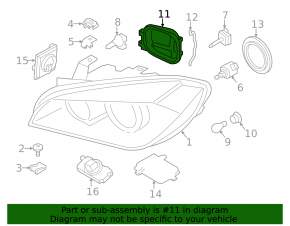 Left headlight bulb cover for BMW X1 E84 13-15 with xenon