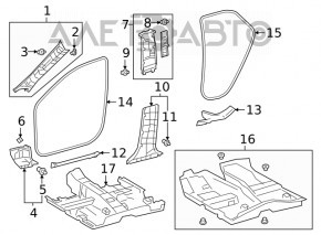 Front left door sill plate for Lexus UX 19-26 with chrome trim, scratches