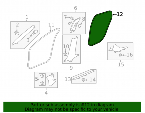 Door seal rear left Honda Insight 19-22