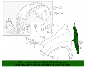 Front right door-wing seal for Honda Passport 19-25