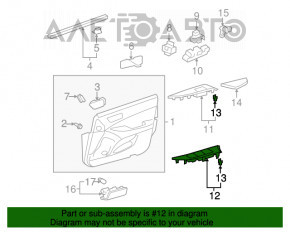 Front left window lift control trim Lexus ES350 07-09 wood grain, scratch