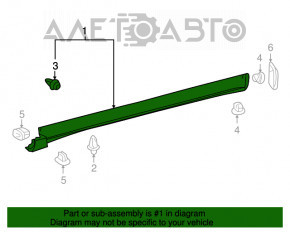 Threshold left Lexus RX350 RX450h 10-15 structure