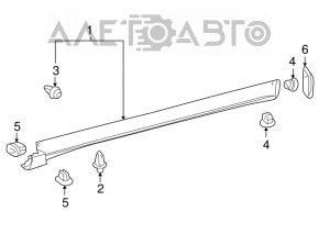 Threshold left Lexus RX350 RX450h 10-15 structure