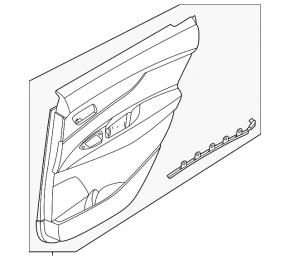 Door trim card rear right Nissan Murano 25-26 Platinum, black, brown leather trim