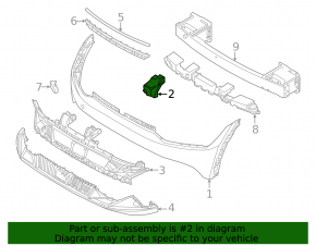 Front bumper bracket, center left, Kia EV6 22-24