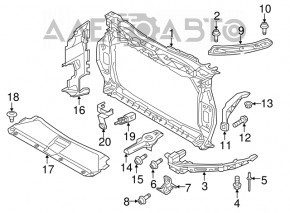 Front bumper mount under the right headlight Audi Q3 8U 15-18 missing fragment, mount broken