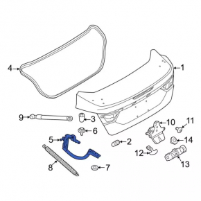 Trunk lid hinge left Ford Focus mk3 11-18 4d