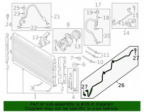 Air conditioner tube heater-condenser Ford Mustang mk6 15-17 2.3T