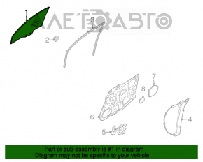 Front left door glass Mazda6 09-13