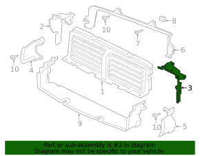 Left radiator deflector on the radiator Jaguar F-Pace X761 17-21