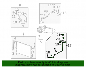 GMC Terrain 10-17 heater-condenser air conditioner tube without cap