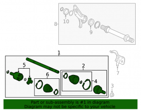 Front left axle shaft for Acura MDX 17-20 hybrid