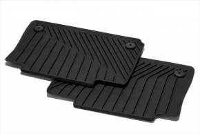 Set of 2 rear floor mats for Audi E-Tron 19-23, black rubber