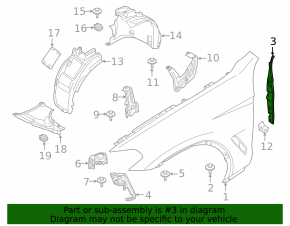 Wing seal door-wing left BMW X3 G01 18-21