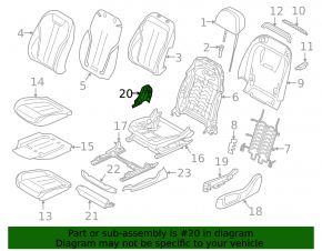 Black passenger seat trim, left side, BMW 7 G11 G12 16-19