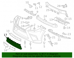 Lower grille of the front bumper Lexus GX460 14-19 rest